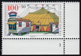 1414 Zirkus 100+50 Pf Zirkuszelt ** FN1 - Unused Stamps