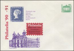 PU 17 Philatelia 1990-91, Postmuseum, Blaue Mauritius, ** - Sonstige & Ohne Zuordnung