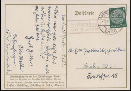 Landpost Stolzenhagen über ANGERMÜNDE LAND 7.11.1935 Auf AK Amelinghausen - Covers & Documents