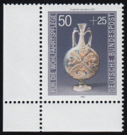 1295 Wohlfahrt Kostbare Gläser 50+25 Pf ** Ecke U.l. - Unused Stamps