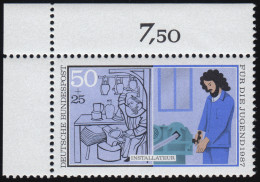 1315 Jugend Installateur 50+25 Pf ** Ecke O.l. - Unused Stamps