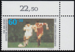 1353 Fußball 60+30 Pf ** Ecke O.r. - Unused Stamps