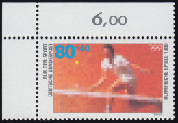 1354 Olympiade Tennis 80+40 Pf ** Ecke O.l. - Unused Stamps