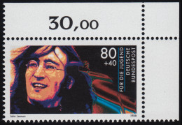 1363 Rockmusik John Lennon 80+40 Pf ** Ecke O.r. - Unused Stamps