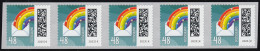 3743 Regenbogenbrief 48 Cent Sk Aus 500er, 5er-Streifen GERADE Nummer ** - Roller Precancels