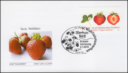 2777 Erdbeere - Selbstklebend Aus Rolle, Auf FDC Mit EV-O Bonn - Covers & Documents