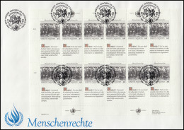UNO Wien 96-97 Menschenrechte 1989: Zusammendruck-Bogen-Satz Auf 2 Schmuck-FDC - Sonstige & Ohne Zuordnung