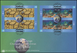 UNO New York Block 29+30 Klimawandel Klimaschutz: 2 Blöcke Schmuck-FDC N.Y. 2008 - Milieubescherming & Klimaat