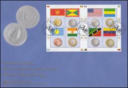 UNO New York 1379-1386 Flaggen Und Münzen, Keinbogen Auf Schmuck-FDC N.Y. 2013 - Coins