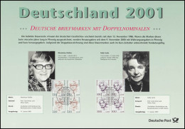 Deutschland 2001: Briefmarken Mit Doppelnominale Frauen Viererblöcke / SWK Paare - Autres & Non Classés