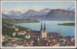 Schweiz-Ansichtskarte Luzern Und Die Alpen, PONTRESINA 3.1.29 / LUZERN 5.1.29 - Andere & Zonder Classificatie