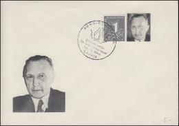 226x Ziffer 1 Pf. Blanko-Schmuck-Umschlag Adenauer SSt BONN-VENUSBERG 5.1.1956 - Briefe U. Dokumente