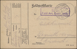 Feldpost S.B.-Stempel Feld-Artillerie-Battr. 899, FELDPOST Nr. 118 - 25.5.1916  - Besetzungen 1914-18