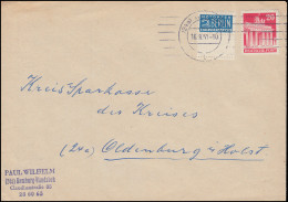 85eg Bauten 20 Pf. Rot EF Mit Notopfer-Randstück Mit Leerfeld HAMBURG 16.8.51 - Storia Postale