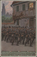 Ansichtskarte 1. Weltkrieg: Unsere Feldgrauen / Marschieren Am Morgen, Gelaufen - Ocupación 1914 – 18
