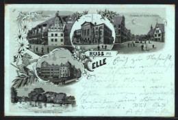 Mondschein-Lithographie Celle, Casino, Rathaus, Schloss  - Celle