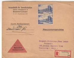 Sarre - Lettre Recom De 1954 - GF - Oblit Saarbrücken - Exp Vers Tourcoing - Valeur 65,00 Euros - - Covers & Documents