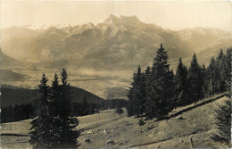 SUISSE   LES DENTS DU MIDI ET LA PLAINE DU RHONE VUS DE LEYSIN - Autres & Non Classés