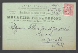 Carte Postale à Entête Mulatier Fils & Dupont, Manufacture De Toiles Metalliques, Lyon (A17p92) - Industrie