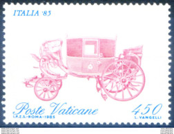 Vaticano. "Italia '85". Varietà "carrozza Spostata In Basso" 1985. - Variedades Y Curiosidades