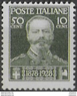 1928 Italia 50 Della Morte Di Vittorio Emanuele II MNH Sassone N. 239 - Altri & Non Classificati