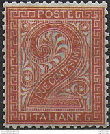 1863-65 Italia VE II 2c. Torino Bc MNH Sassone N. T15 - Otros & Sin Clasificación