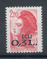 2530** Liberté (surchargé En écu) - Unused Stamps