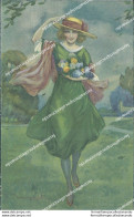 Cb279  Cartolina Art Deco Donnina Lady Donna Cupido Illustratore Artist Bompard - Autres & Non Classés