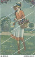 Cb278  Cartolina Art Deco Donnina Lady Donna Cupido Illustratore Artist Bompard - Other & Unclassified