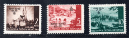 Croatia, NDH, MNH, 1942, Michel 78 - 80, First Anniversary Of NDH - Croatie