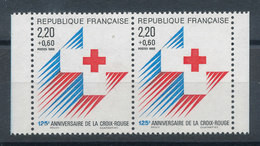 2555a** Croix Rouge En Paire (Provenant De Carnet) - Ongebruikt