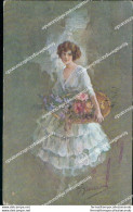 Cb340 Cartolina Art Deco Donnina Lady Donna Cupido Illustratore Artist - Other & Unclassified