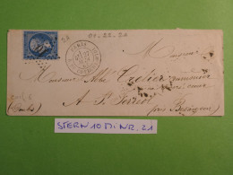 DP16 FRANCE LETTRE 1872  ETOILE DE PARIS N° 10 CH. MIDI A ST FEREOL   +N°22 + AFF. INTERESSANT+++ - 1849-1876: Classic Period