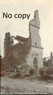 PHOTO FRANCAISE - LOT DE 2 PHOTOS EGLISE CLOCHE ET RUE EN RUINES A CHARNY SUR MEUSE PRES DE VERDUN MEUSE 1914 - 1918 - War, Military