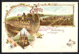 Lithographie Remagen, Gasthaus Waldburg Auf Dem Victoriaberg  - Remagen