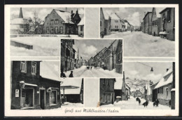 AK Mühlhausen /Baden, Kaufhaus Wilhelm Pfeiffer, Ortsansichten Im Schnee  - Baden-Baden