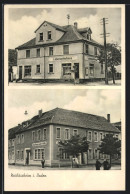 AK Neulussheim, Ortspartie Mit Gasthaus Zum Adler Und Lebensmittelhaus  - Andere & Zonder Classificatie