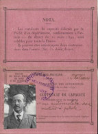 Certificat De  Capacité Pour LA CONDUITE AUTOMOBILE AVEC MOTEUR A PETROLE   GUERET LE 29 SEPTEMBRE 1911 - Historische Documenten