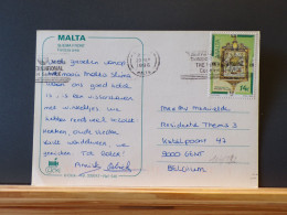 104/832  CP  MALTA POUR LA BELG. 1996 - Malta