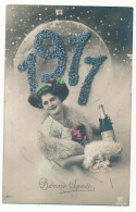 CPA 9 X 14 Année 1911 (4) "Bonne Année" Jeune Femme Champagne  Globe Terrestre - New Year