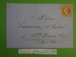 DP16 FRANCE LETTRE 1872   PARIS A  STE MARIE   +N° 13  LOS. P + AFF. INTERESSANT+++ - 1849-1876: Classic Period