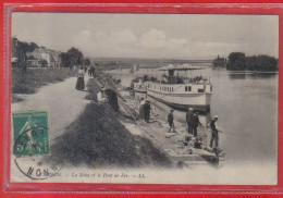 Carte Postale  27. Vernon Pêcheurs Sur La Seine Et Le Pont De Fer  Très Beau Plan - Vernon