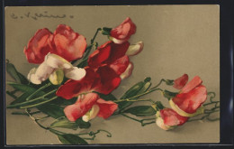 Künstler-AK Catharina Klein: Blumenstilleben Mit Roten Blüten  - Klein, Catharina