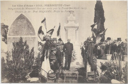 D 83. PIERREFEU.   INAUGURATION DU MONUMENT ELEVE AUX MORTS. DICOURS DE M PAUL ROQUERE PREFET DU VAR - Autres & Non Classés