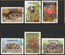 Tanzania 1994 - Mi 1923/29 - YT 1695/1700 ( Crabs ) - Tansania (1964-...)