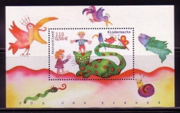 DEUTSCHLAND BLOCK 55 POSTFRISCH(MINT) FÜR UNS KINDER 2001 KATZE VOGEL FISCH - Domestic Cats