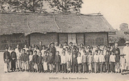 CARTE POSTALE ORIGINALE ANCIENNE : TONKIN UNE ECOLE FRANCO TONKINOISE - Vietnam