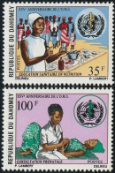 DAHOMEY 1973  -  25th ANNIVERSARY OF THE W.H.O. - HEALTH EDUCATION IN NUTRITION AND PRENATAL CONSULTATION   2v - Bénin – Dahomey (1960-...)