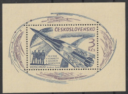 CSSR: 1964, Blockausgabe: Mi. Nr. 21, 3 Kč H. Start Der Sowjetischen Raumkapsel „Woschod I“.   **/MNH - Europa