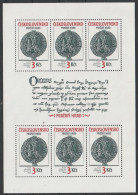 CSSR: 1990, Kleinbogen: Mi. Nr. 3052, Prager Burg, 3 Kč H. Siegel Von Přemysl Otokar II. (1262).   **/MNH - Nuevos